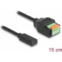 Cabo USB 2.0 DeLOCK conector fêmea USB Type-C para adaptador de barra de terminais 15 cm