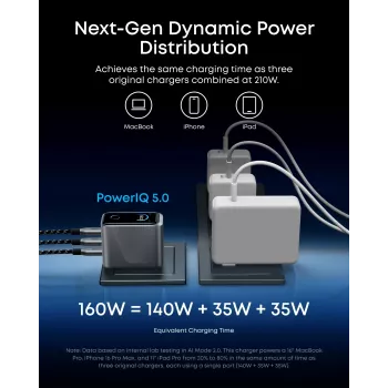 Carregador para dispositivos móveis Anker A2687341 — carregador sem fios de interior com corrente elétrica, universal, prateado