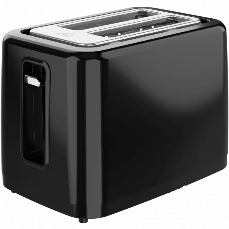 Torradeira elétrica, preta, 220-240V, 50-60Hz, 780-930W, 2 ranhuras, 3 modos, 7 níveis de tostagem