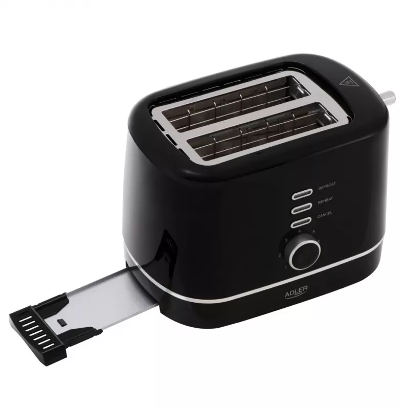 Adler AD 3224b torradeira com suporte para pãezinhos 7 níveis de tostagem preto