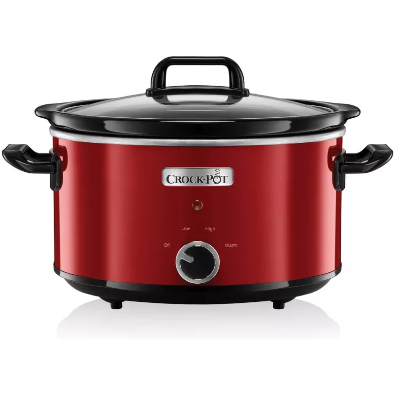 Panela de cozedura lenta Crock-Pot SCV400RD 3,5 L panela de cerâmica removível, tampa de vidro, 2 níveis de aquecimento