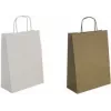 Saco de papel agipa 101853 — pequeno, papel kraft, exterior branco, interior natural, cordão, 1 unid.