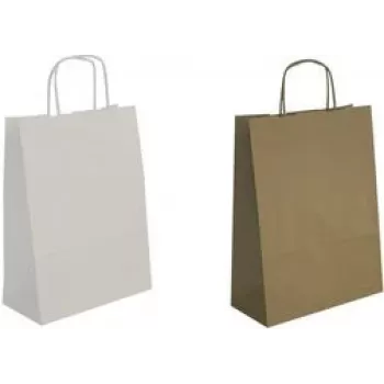 Saco de papel agipa 101853 — pequeno, papel kraft, exterior branco, interior natural, cordão, 1 unid.