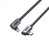 Cabo USB-C Unitek C14147ABK01-1M, 1 m, fichas angulares de 90°, USB PD 3.0 100W, dados 480 Mbit/s, preto