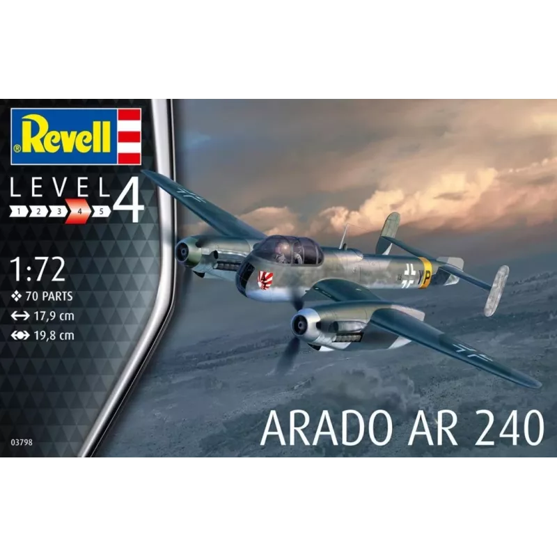 Maquete em plástico REVELL Arado AR-240 escala 1:72 — modelo de avião para montagem