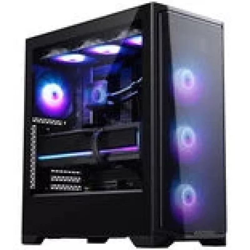 Caixa de PC PHANTEKS Eclipse G370A, Midi-Tower, SSI-EEB, RGB, vidro temperado - inclui 3 ventoinhas de 120 mm, preta