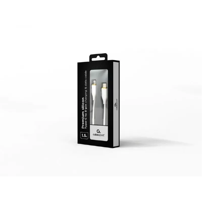 Gembird CC-USB2S-CM8PM-1.5M-W cabo de USB-C para Lightning de 8 pinos, 1,5 m, branco