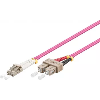Cabo de fibra ótica Goobay LC-SC OM4 0,5 m rosa