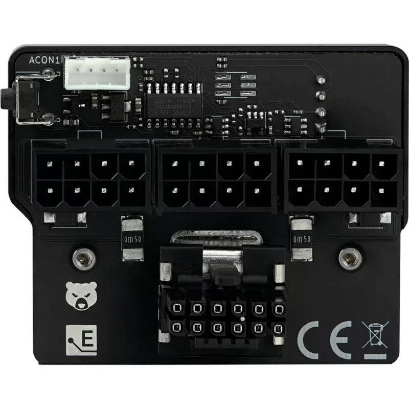 Adaptador de cabo de alimentação PCIe Thermal Grizzly TG‑WV‑P38H1R 1×12VHPWR para 3×8‑pin (invertido), preto