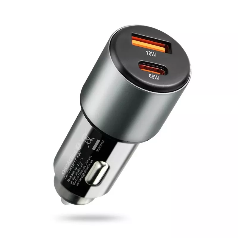 Carregador de automóvel everActive CC-60Q, QC3.0, até 83W, adaptador USB para automóvel