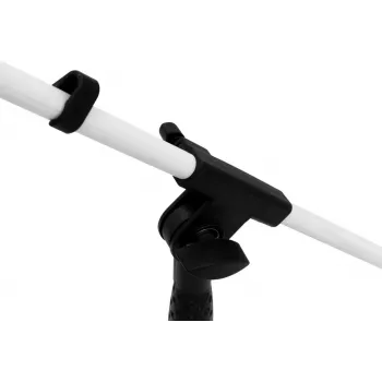 Suporte de microfone Omnitronic MS-1W branco, braço ajustável, braço articulado para montagem em mesa