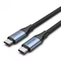 Cabo Vention USB4 Gen 3x2 Type-C para Type-C 1 m, 5 A, liga de alumínio, revestido a algodão