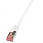 Logilink PrimeLine - Cabo de rede - RJ-45 (M) - RJ-45 (M) - 50 cm - SFTP, PiMF - CAT 6 - liso, sem halogéneos - branco (CQ2021S)