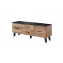 Cama Meble LOTTA 140 cm móvel de TV, carvalho Wotan + preto mate