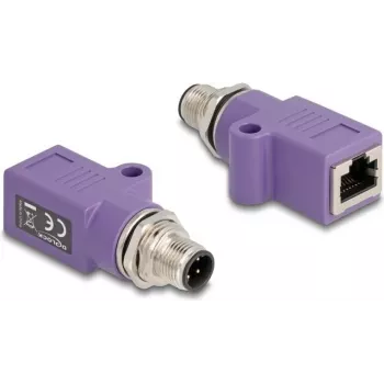 DeLOCK 60669 adaptador de cabo M12 RJ45 violeta