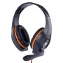 Headset gaming com fios GEMBIRD GHS-05-O, circum-aural, 20–20000 Hz, cabo de 2 m, 250 g, laranja/preto