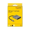 Leitor de cartões DeLOCK 91741 USB 3.2 Gen 1 Type-C preto cinzento