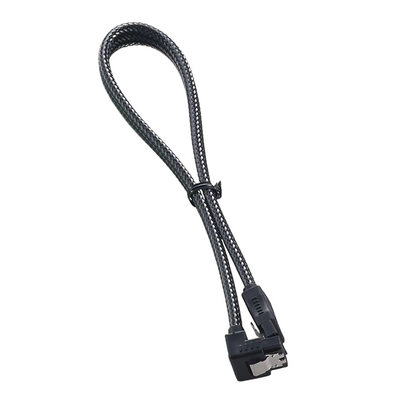 Cabo ModMesh SATA 3 em ângulo reto 30 cm - carbono - cabo - digital/dados (CM-CAB-RSAT-N30KC-R)