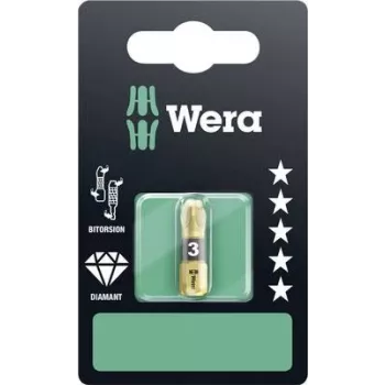 Wera Bit PZD3 L.25mm 1/4 6KT C6,3 BiTors. diamantb. Cartão c/ 1 unid. 855/1 BDC SB (05073338001)