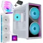 Conjunto de caixa de PC Lian Li LANCOOL 217 INF + HydroShift II LCD-S 360TL AIO + 3 ventoinhas UNI FAN SL-INF 120 Reverse Blade - branco
