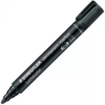 STAEDTLER Lumocolor marcador permanente 352, preto espessura do traço: aprox. 2,0 mm, ponta redonda, resistente à água (352-9)