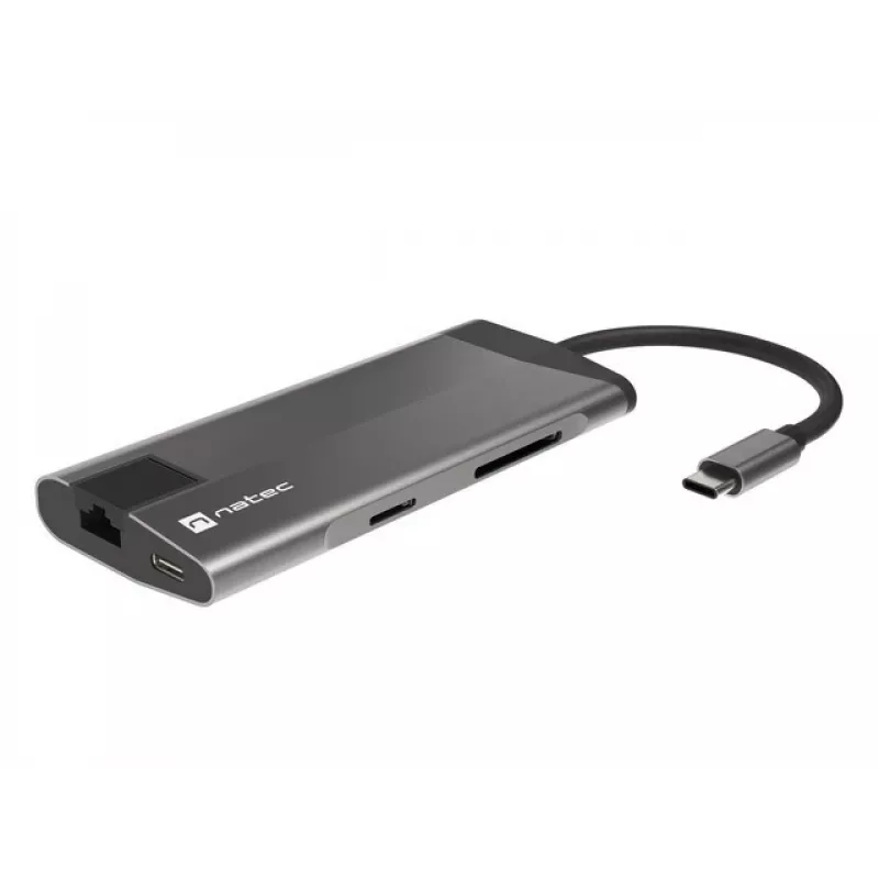 NATEC Fowler Plus USB Type-C preto cinzento MicroSD SD hub