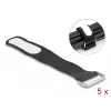 Suporte para abraçadeiras de cabos DeLOCK 19603 fecho de velcro preto 127x20 mm 5 unid.