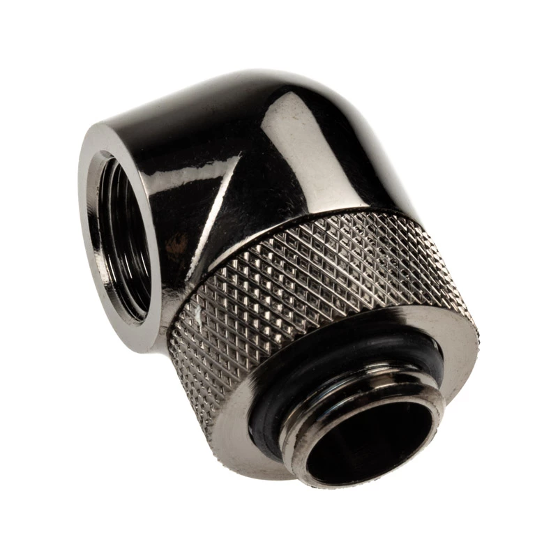 Adaptador XSPC 90° G1/4 polegadas macho para G1/4 polegadas fêmea, rotativo, preto cromado, pack de 4