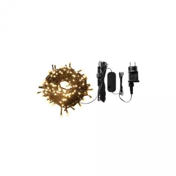 WOOX R5168 Fita de luzes 5 m 200 LED branco quente interior exterior