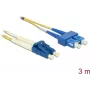 Cabo de fibra ótica DeLOCK 84801 2x LC 2x SC OS2 3 m amarelo