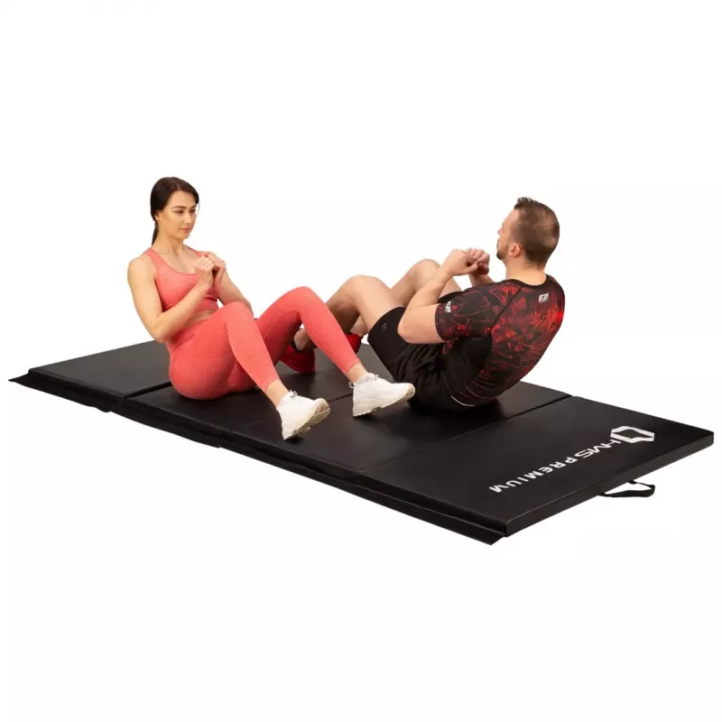 Tapete de ginástica dobrável preto HMS Premium MGS01