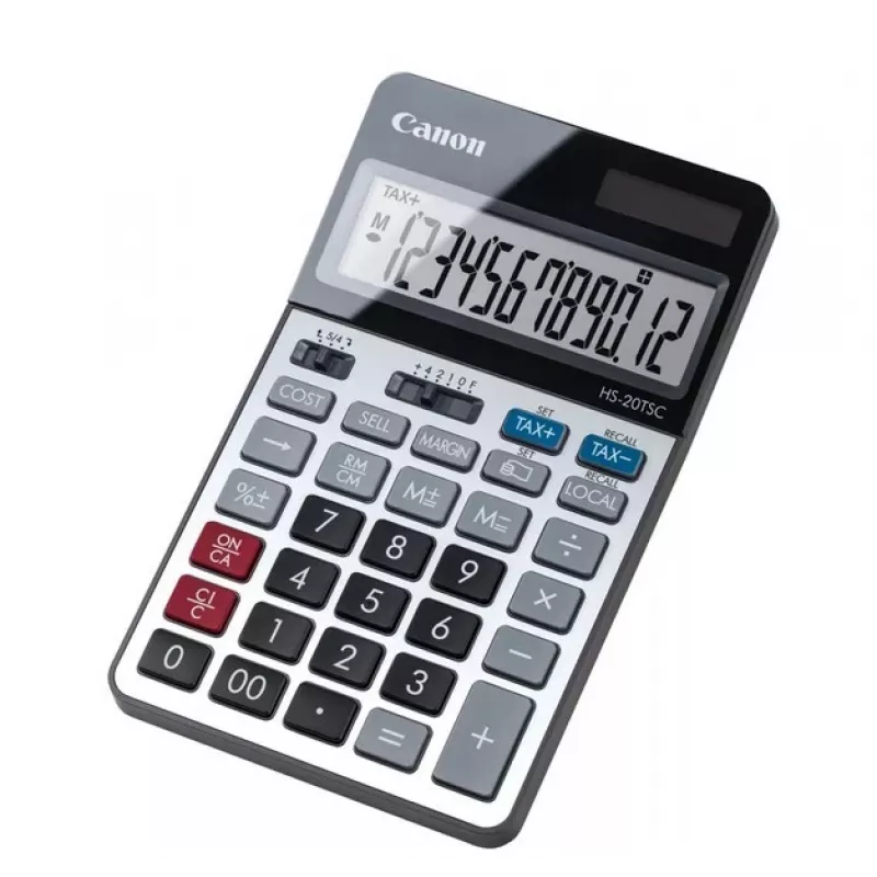 Calculadora de secretária financeira Canon HS-20TSC preto, prateado