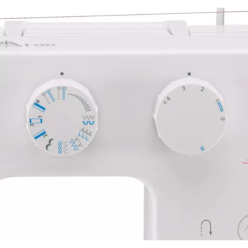 Máquina de costura automática SINGER Promise 1412 — elétrica, 12 pontos integrados, seletor rotativo, branca
