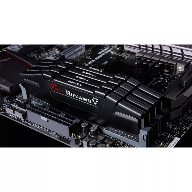 DIMM 64 GB DDR4-3600 (4x 16 GB) Quad-Kit, memória preta, F4-3600C16Q-64GVKC, Ripjaws V, INTEL XMP
