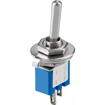 Interruptor basculante subminiatura Goobay Wentronic, azul - ligar-desligar, 2 pinos, invólucro azul (10013)