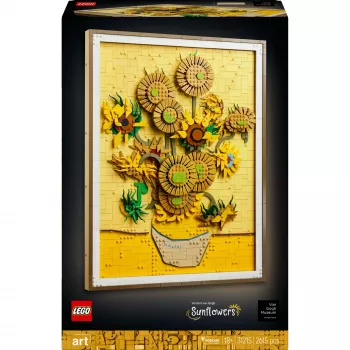 Conjunto de mosaico de parede LEGO Art Vincent van Gogh Girassóis conjunto de arte de parede em mosaico 3D 2615 peças 540×410×50 mm