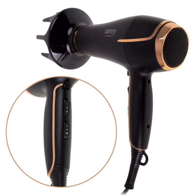 Secador de cabelo Camry CR 2255 preto, dourado 2000 W