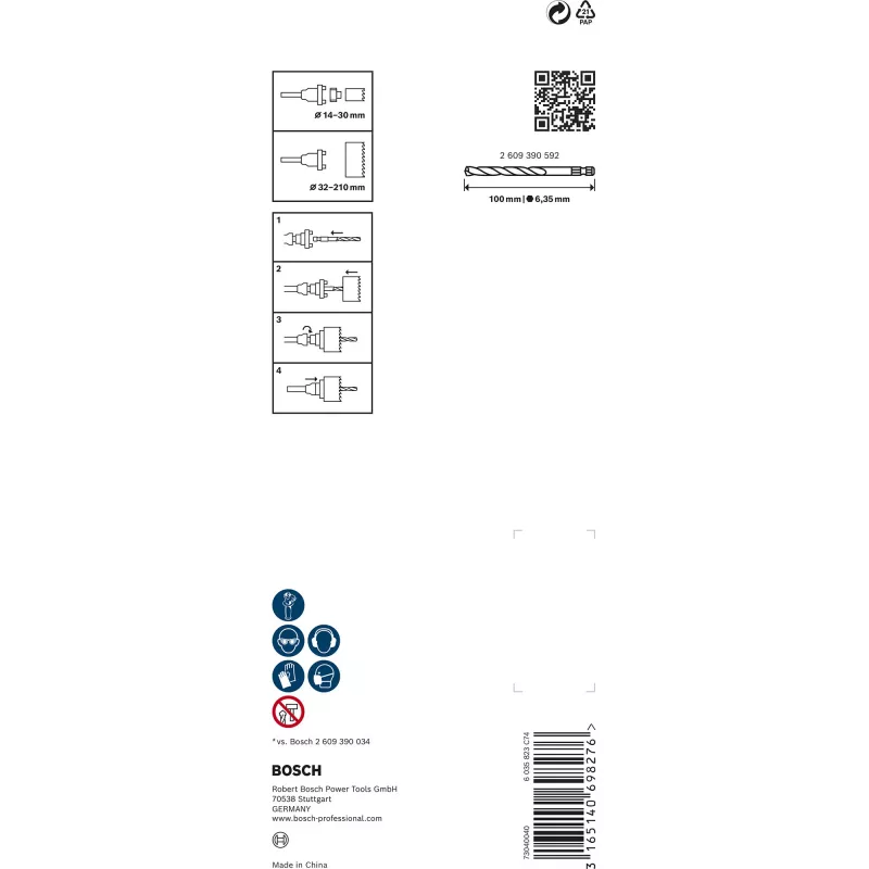 Bosch 2 609 390 590 acessório de perfuração adaptador para serras-copo