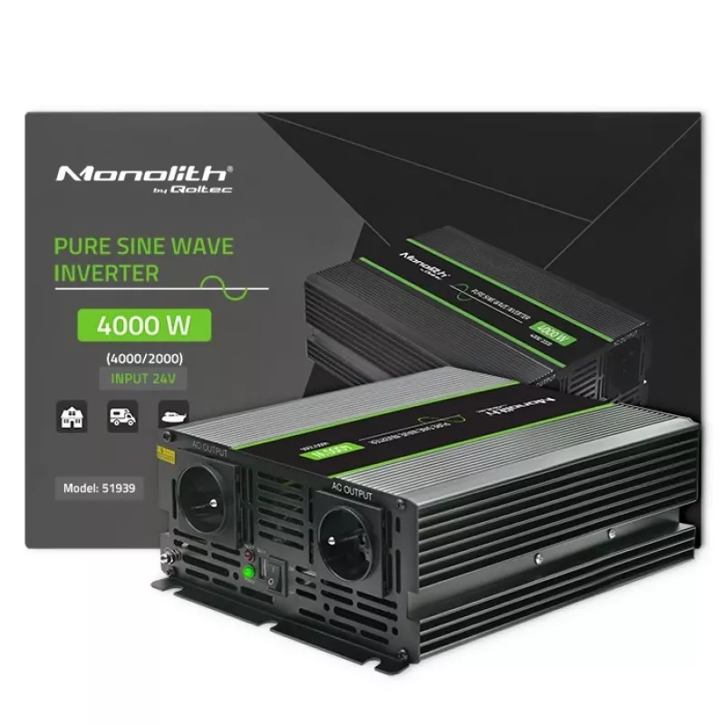 Qoltec Monolith Adaptador/conversor de corrente automóvel 4000 W Preto