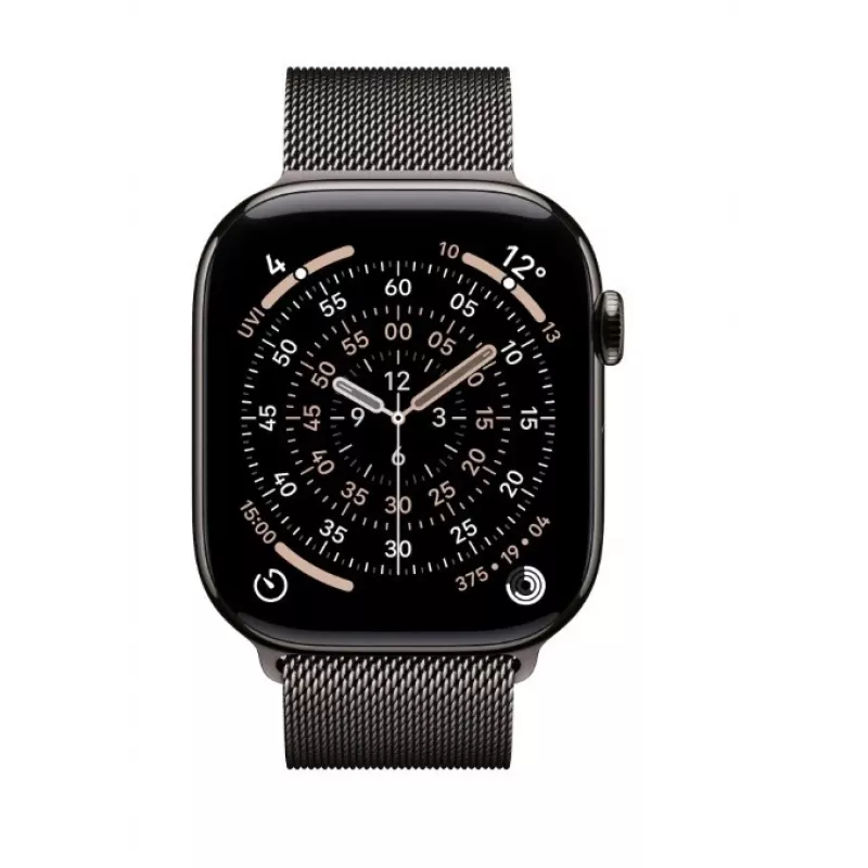 Apple Watch Series 11 GPS + Cellular 46mm Caixa de titânio sideral com bracelete Milanese sideral M/L