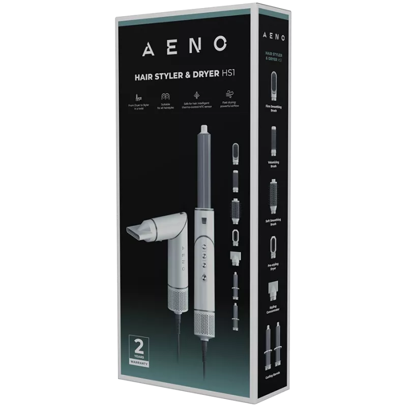 Secador de cabelo multifuncional, 220V-240V~50-60Hz, 1200W, tecnologia de iões, 4 níveis de temperatura, 3 níveis de velocidade, 98000 rpm, menos de 85 dB