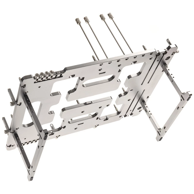 Mesa de estrutura aberta Streacom BC1 V2 prateada — suporte ATX, plataforma de teste e montagem