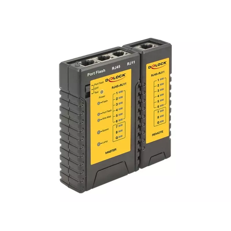 Testador de cabos Delock + localizador de portas - conjunto de testador de rede (86407)