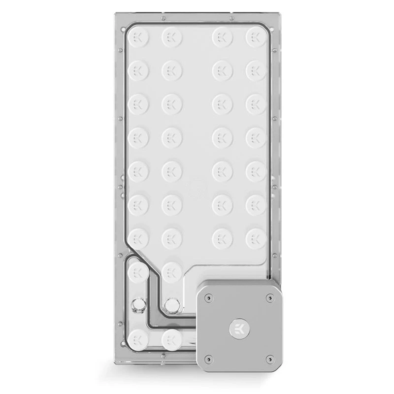 Distroplate ek water blocks EK-QuantumX Loophole D5 PWM prateado — placa distribuidora para bomba D5, superfície prateada