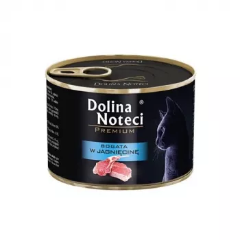Comida húmida para gatos Dolina Noteci Premium borrego lata 185 g — gatos adultos, receita hipoalergénica