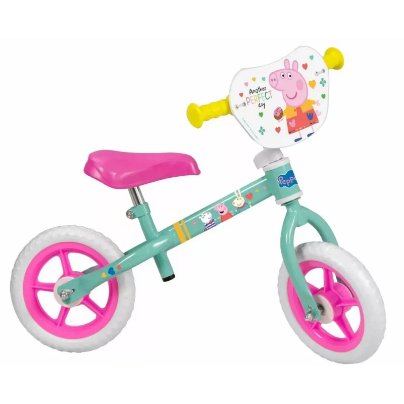 Toimsa TOI198 Peppa Pig bicicleta sem pedais, 10 polegadas (25,4 cm), verde multicolor