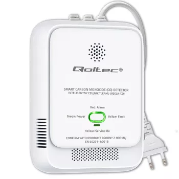 Detetor de CO QOLTEC 52576 – sensor de monóxido de carbono, alarme de 85 dB