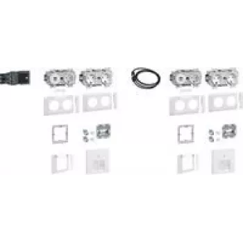 Hager conjunto de 2 postos de trabalho com 3 GAPSET2Std+USB-Charger 15W 2xRJ45 Cat