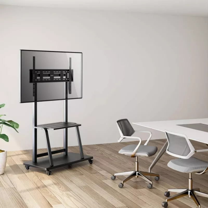 Suporte com rodas MANHATTAN para 1 ecrã, 37–100 polegadas, preto, VESA 200x200–800x600, máx. 150 kg