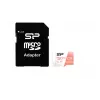 Cartão MicroSDXC Silicon Power Superior 128GB UHS‑I Class 10 U3 V30, 100/80 MB/s, branco/pêssego